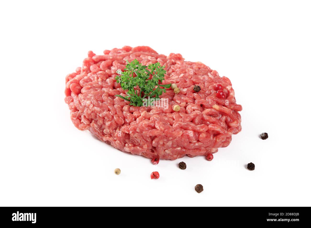 raw minced meat on white background Stock Photo