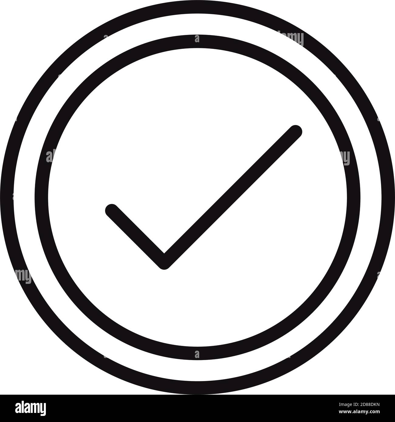 user interface accept check mark button linear style vector illustration Stock Vector Image