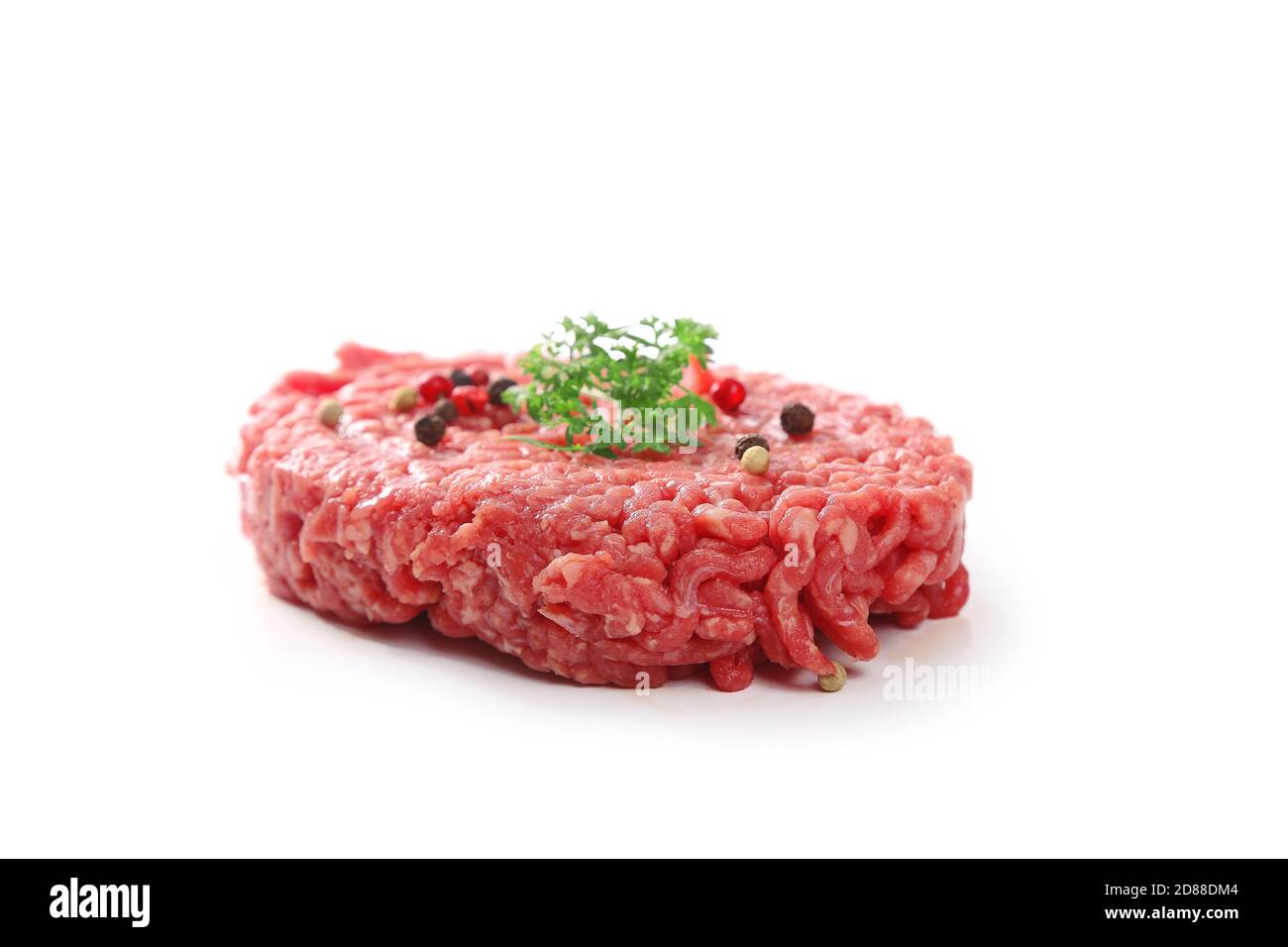 raw minced meat on white background Stock Photo