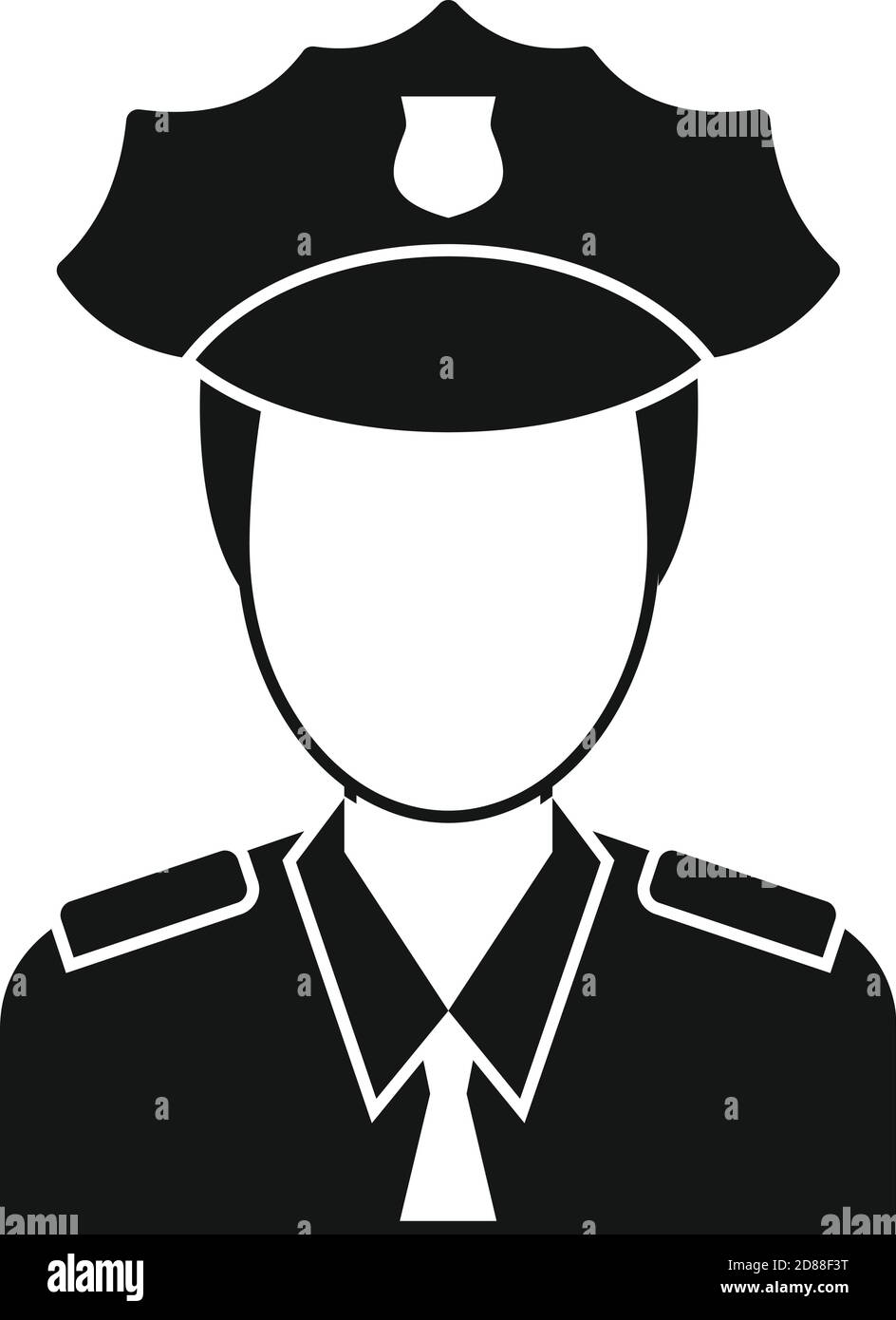 Airport police officer icon, simple style Stock Vector