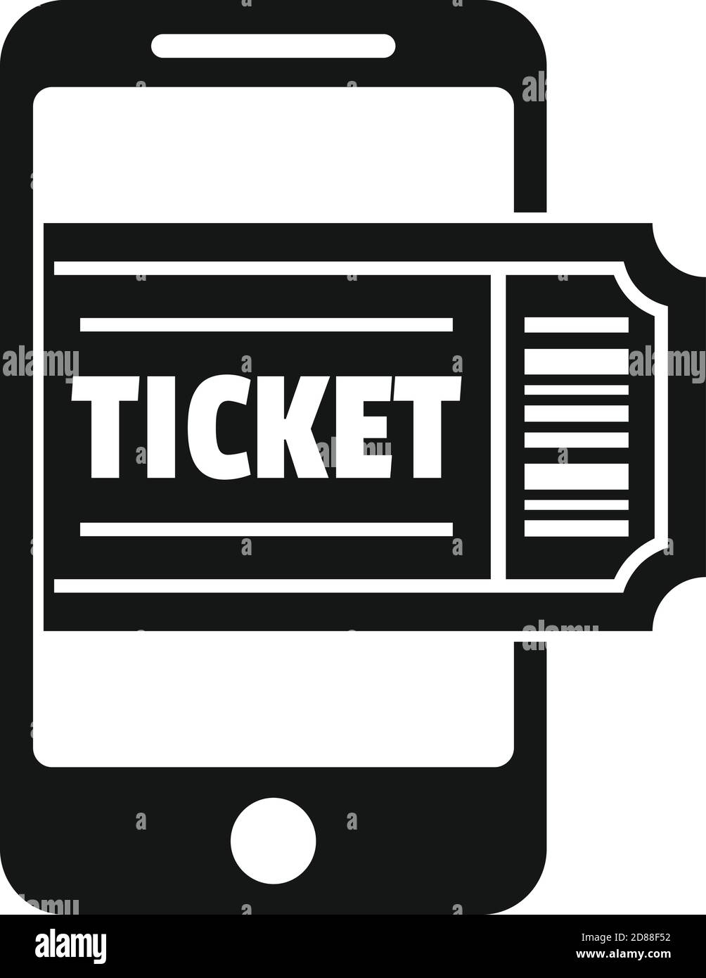 Smartphone ticket buy icon, simple style Stock Vector