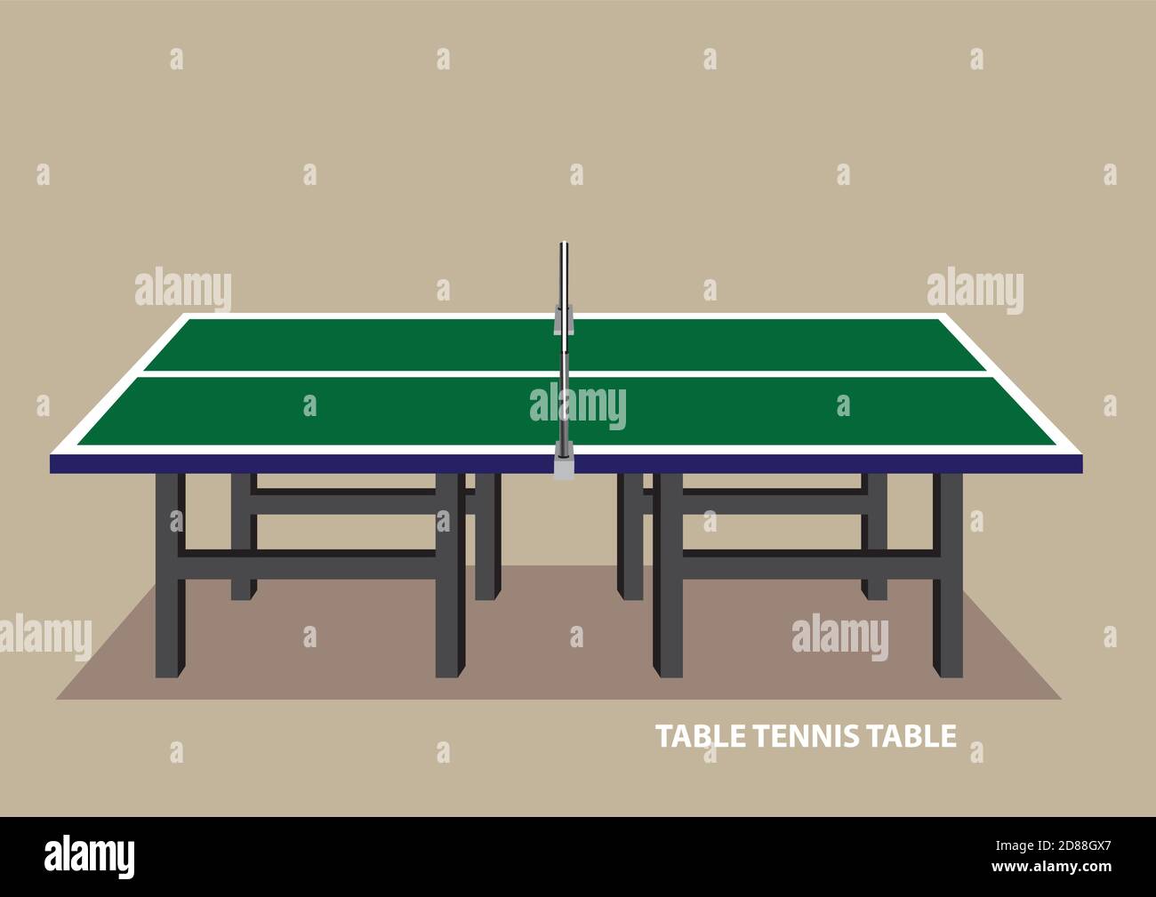Vector illustration of green table tennis table in side view isolated on  plain pale brown background Stock Vector Image & Art - Alamy