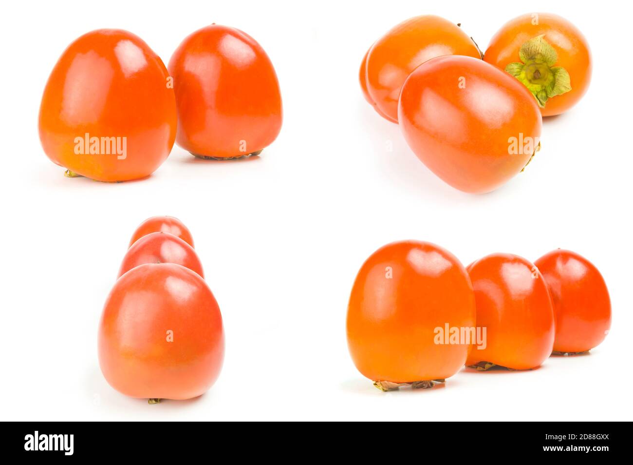 Collage of persimmon over a white background Stock Photo - Alamy