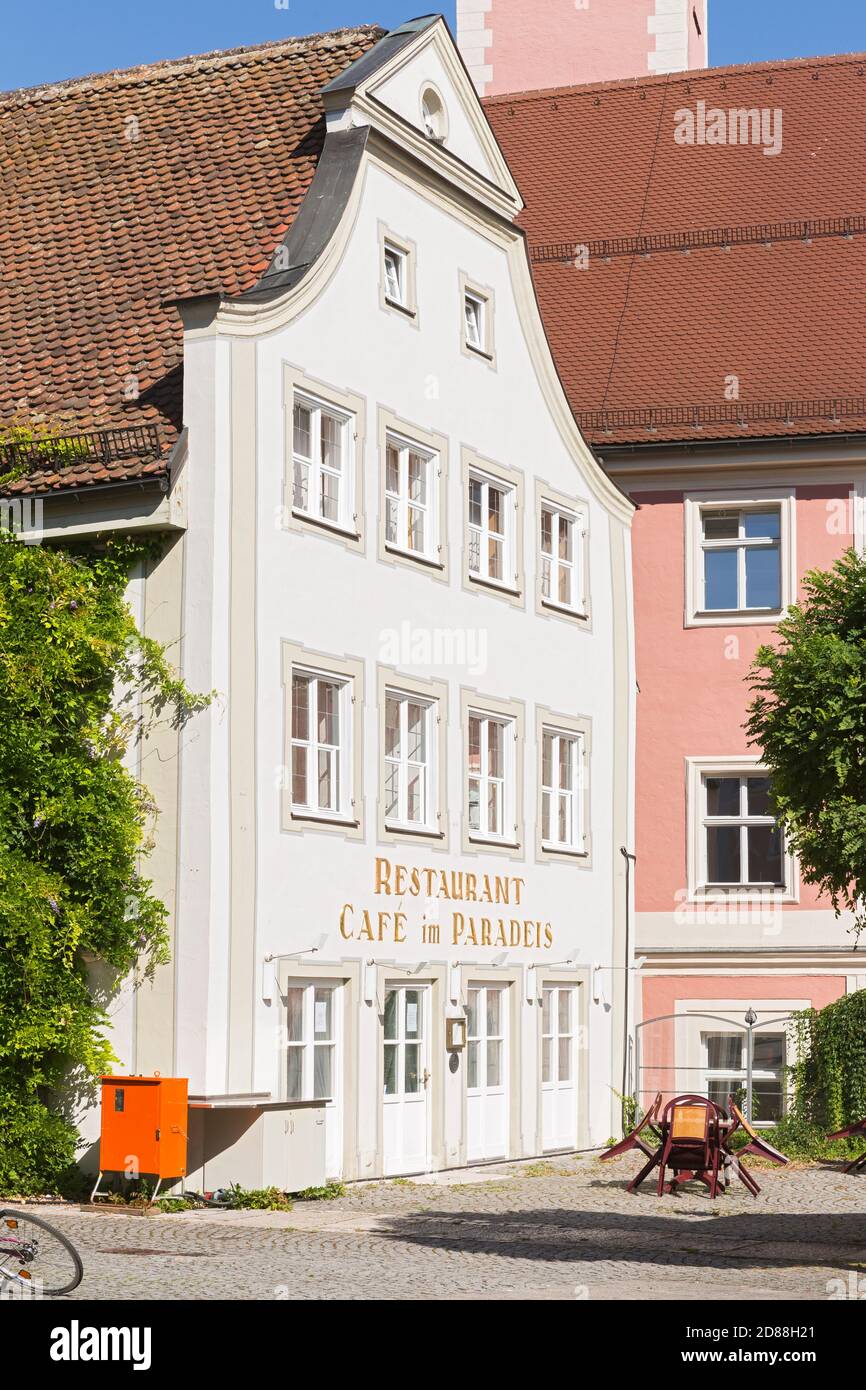 Eichstaett, Marktplatz, Cafe im Paradeis Stock Photo