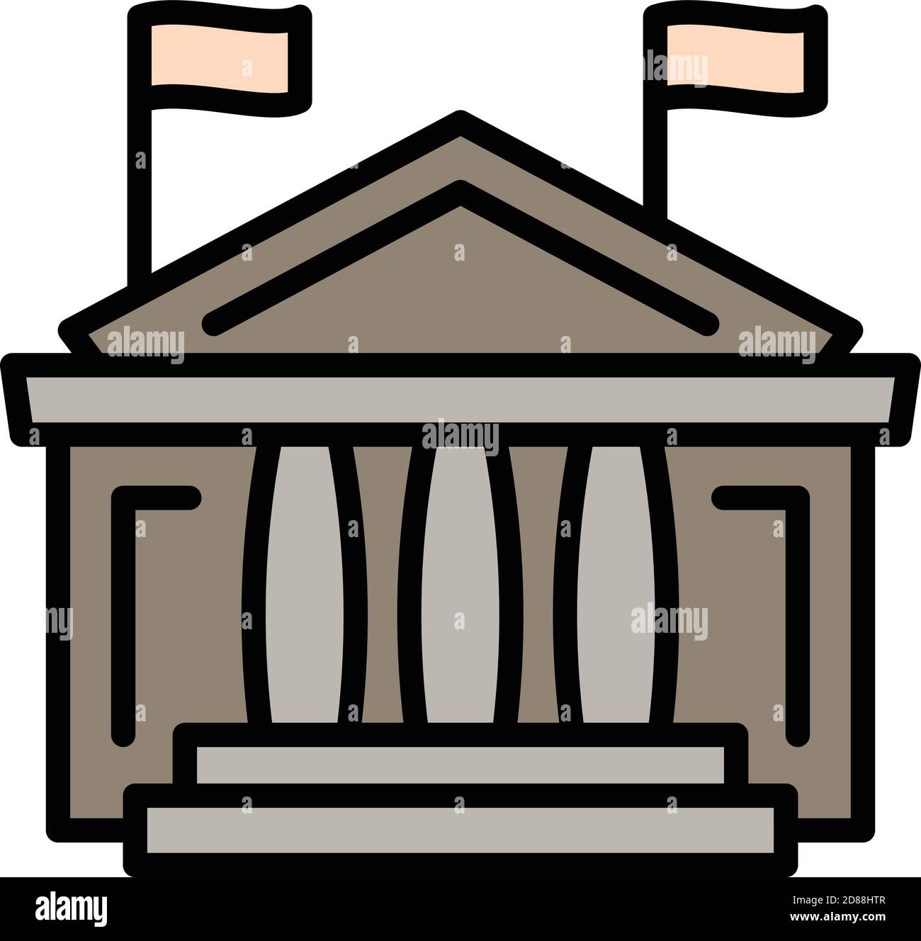 Courthouse icon. Outline courthouse vector icon for web design isolated