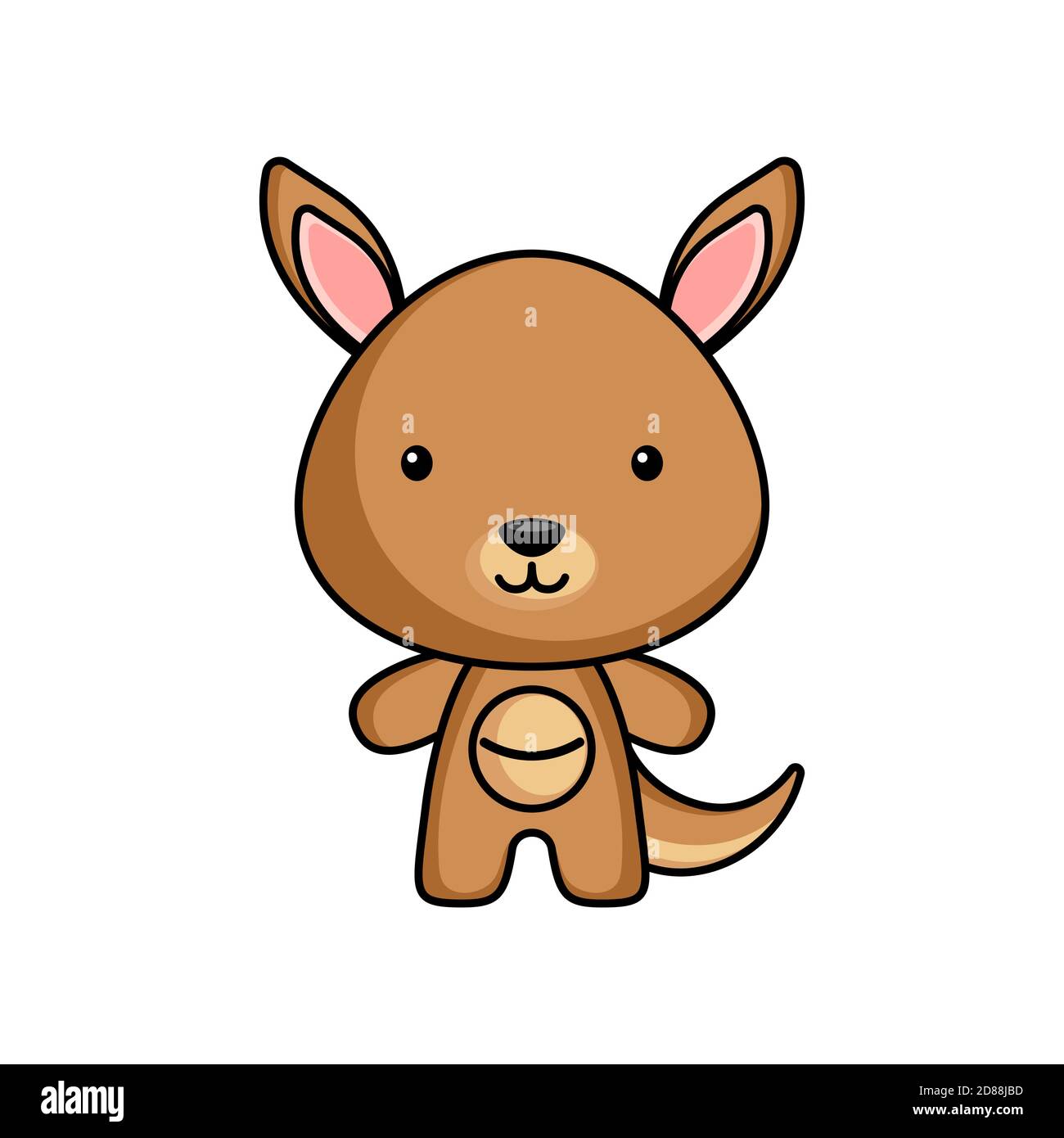 Cute cartoon kangaroo logo template on white background. Mascot animal  character design of album, scrapbook, greeting card, invitation, flyer,  sticker Stock Vector Image & Art - Alamy
