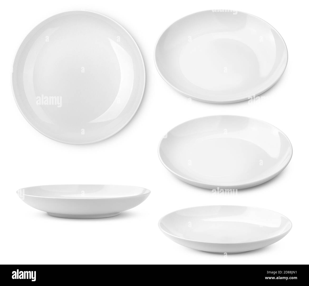 Empty plate, isolated on white background, clipping path, full depth of field Stock Photo