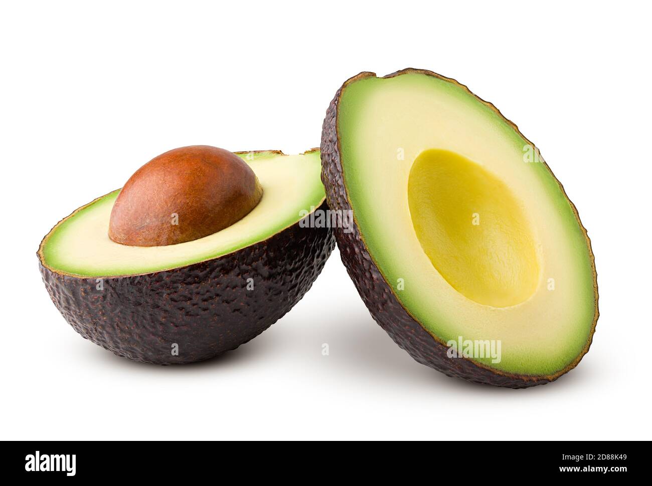 avocado, clipping path, isolated on white background full depth of field Stock Photo