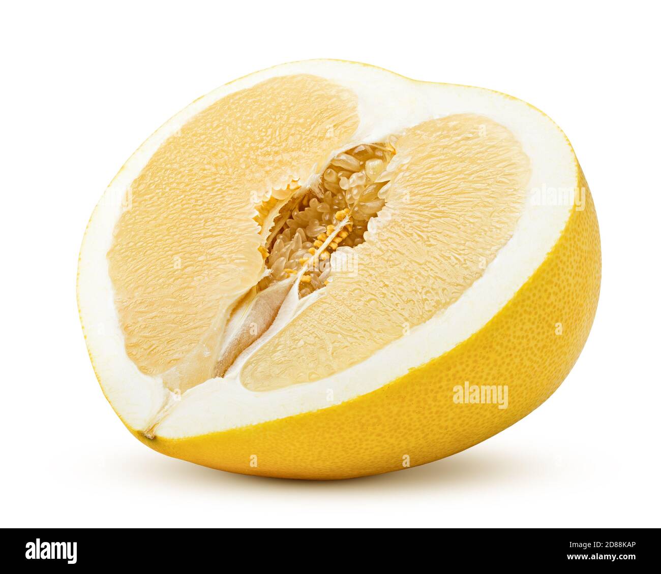 yellow pomelo, isolated on white background, clipping path, full depth