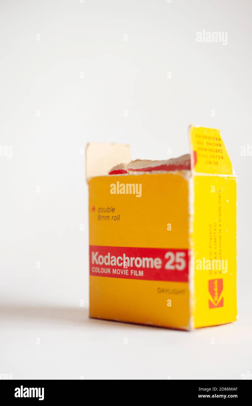 Opened Kodachrome 25 film box Stock Photo