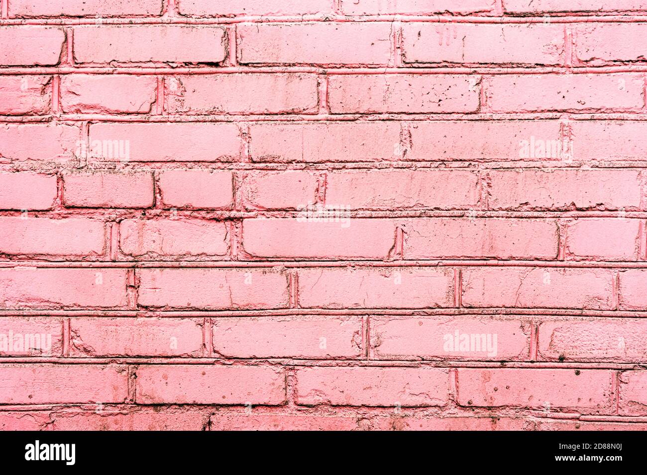 Old pink painted brick wall texture or background. High contrast and ...