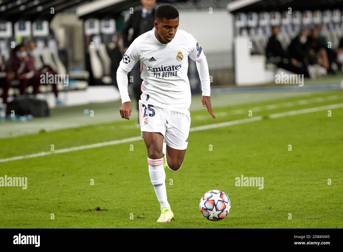 Monchengladbach, Germany. 27th Oct, 2020. Rodrygo of Real Madrid during the UEFA Champions League match between Borussia Monchengladbach and Real Madrid at Borussia-Park on October 27, 2020 in Monchengladbach, Spain. Credit: Dax Images/Alamy Live News Stock Photo