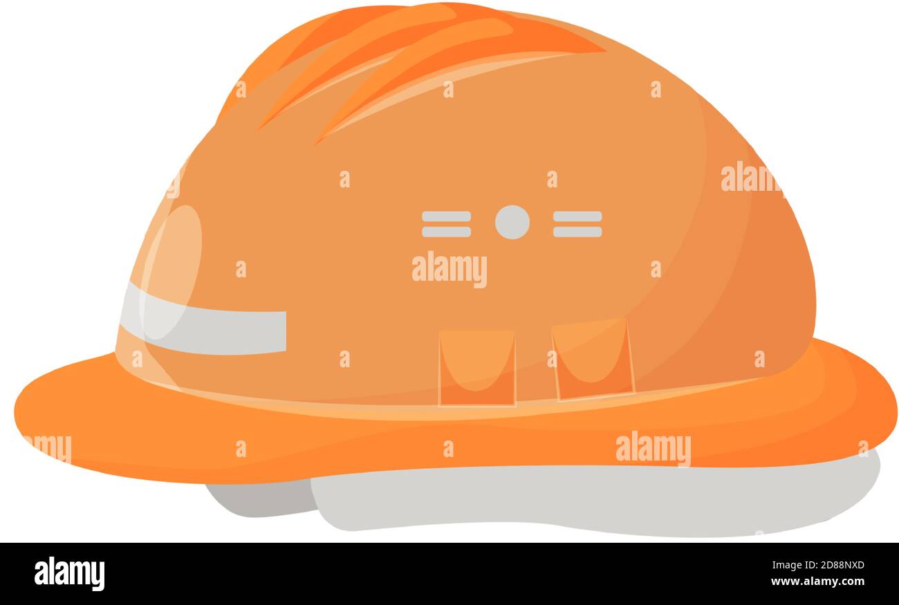 Hardhat cartoon flat vector illustration Stock Vector