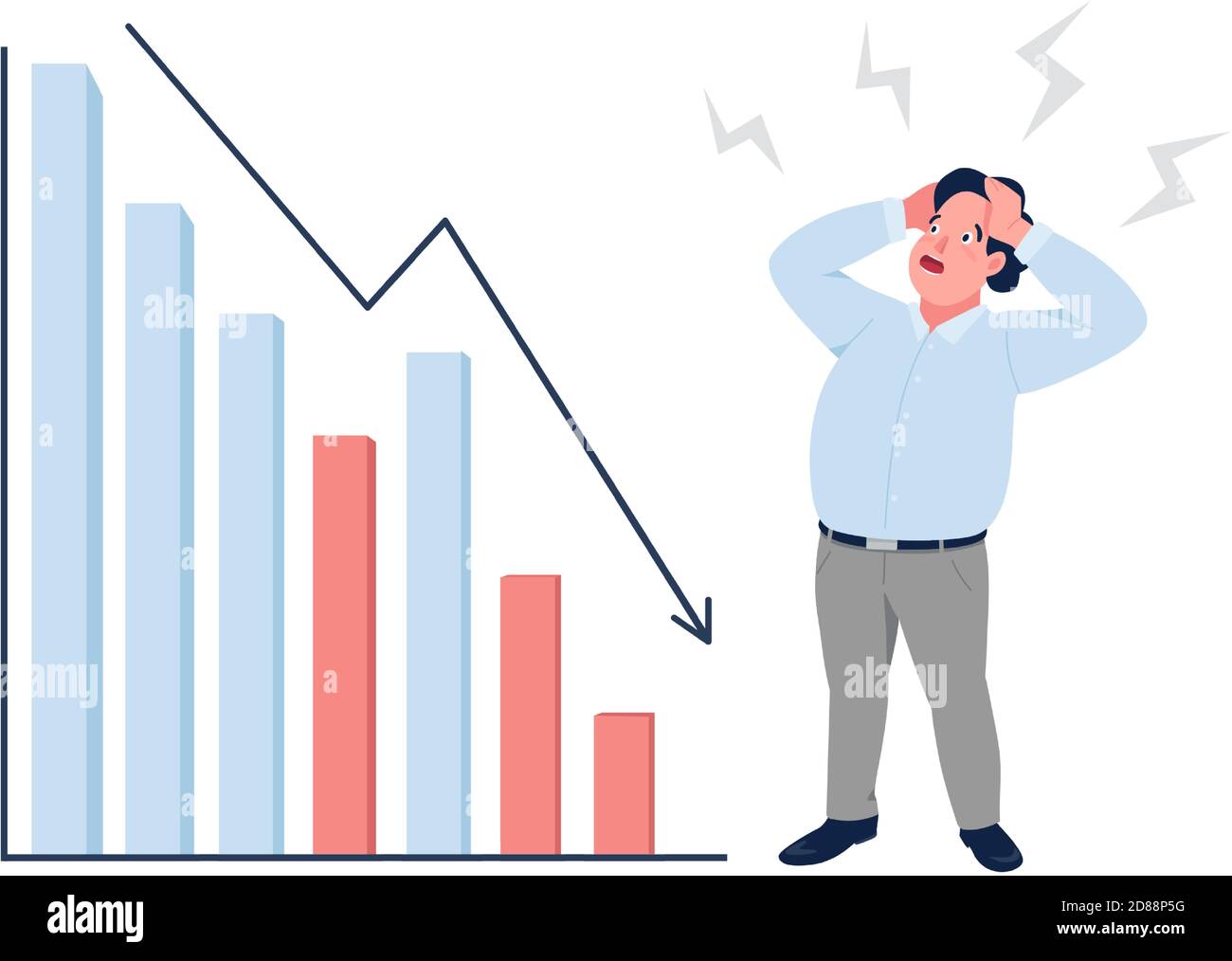 Financial crisis flat concept vector illustration Stock Vector Image ...