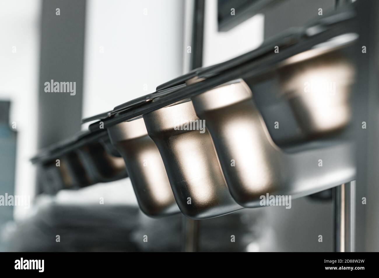 Industrial kitchen metal trays for buffet catering Stock Photo - Alamy