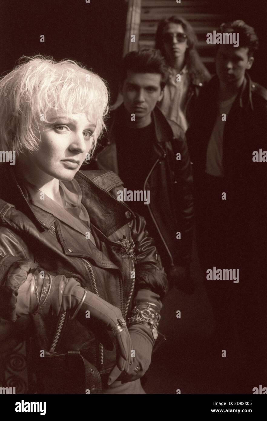 Indie rock band The Primitives photographed at the St Pancras Hotel, London in 1988 Stock Photo