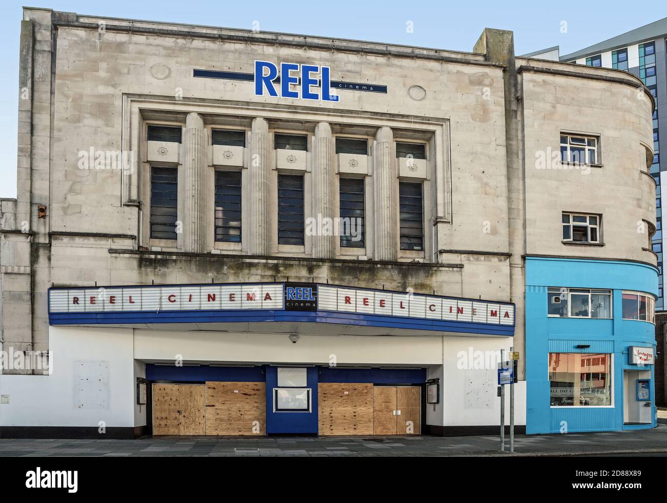 Plymouth’s former Reel Cinema could return to life if the Royal Cinema Trust’s idea of a community cinema with live music venue and restaurant passes Stock Photo