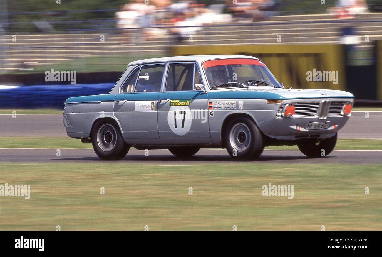 BMW 2000 saloon racing car at the Coy's Classic Historic Races, Silverstone UK 1995 Stock Photo