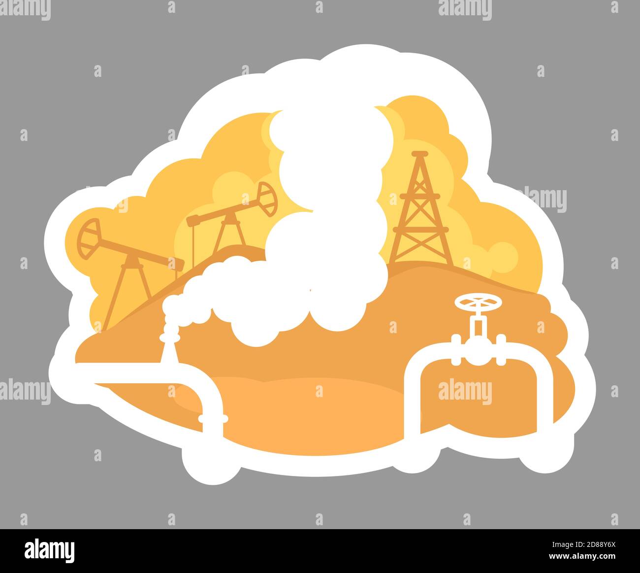 Oil drilling 2D vector web banner, poster Stock Vector