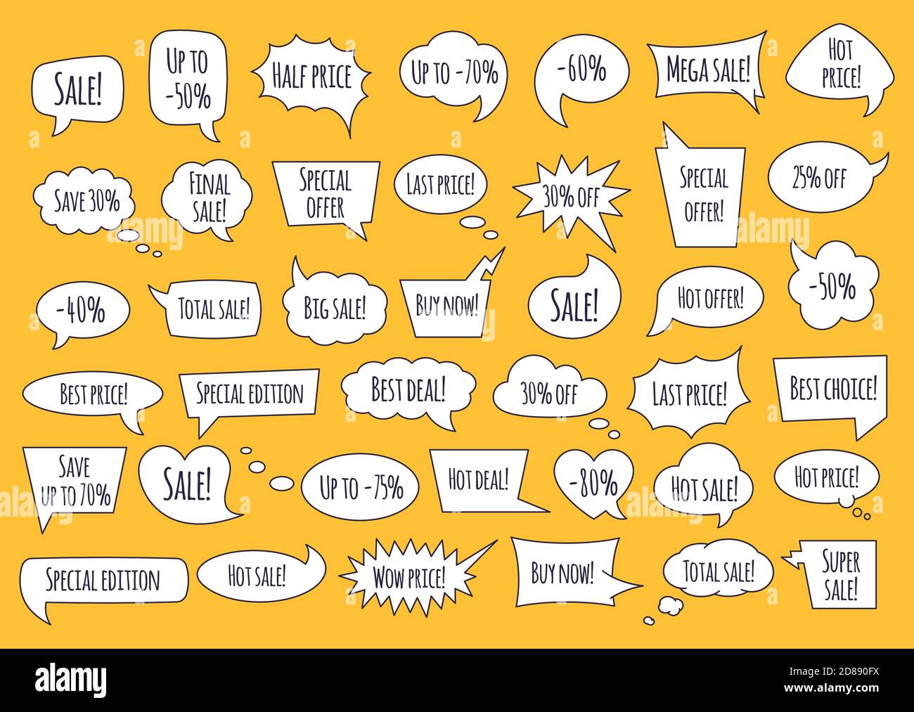 Paper Speech Bubble With Phrases Colorful Cartoon Comic Bubbles And Clouds Stock Vector Image