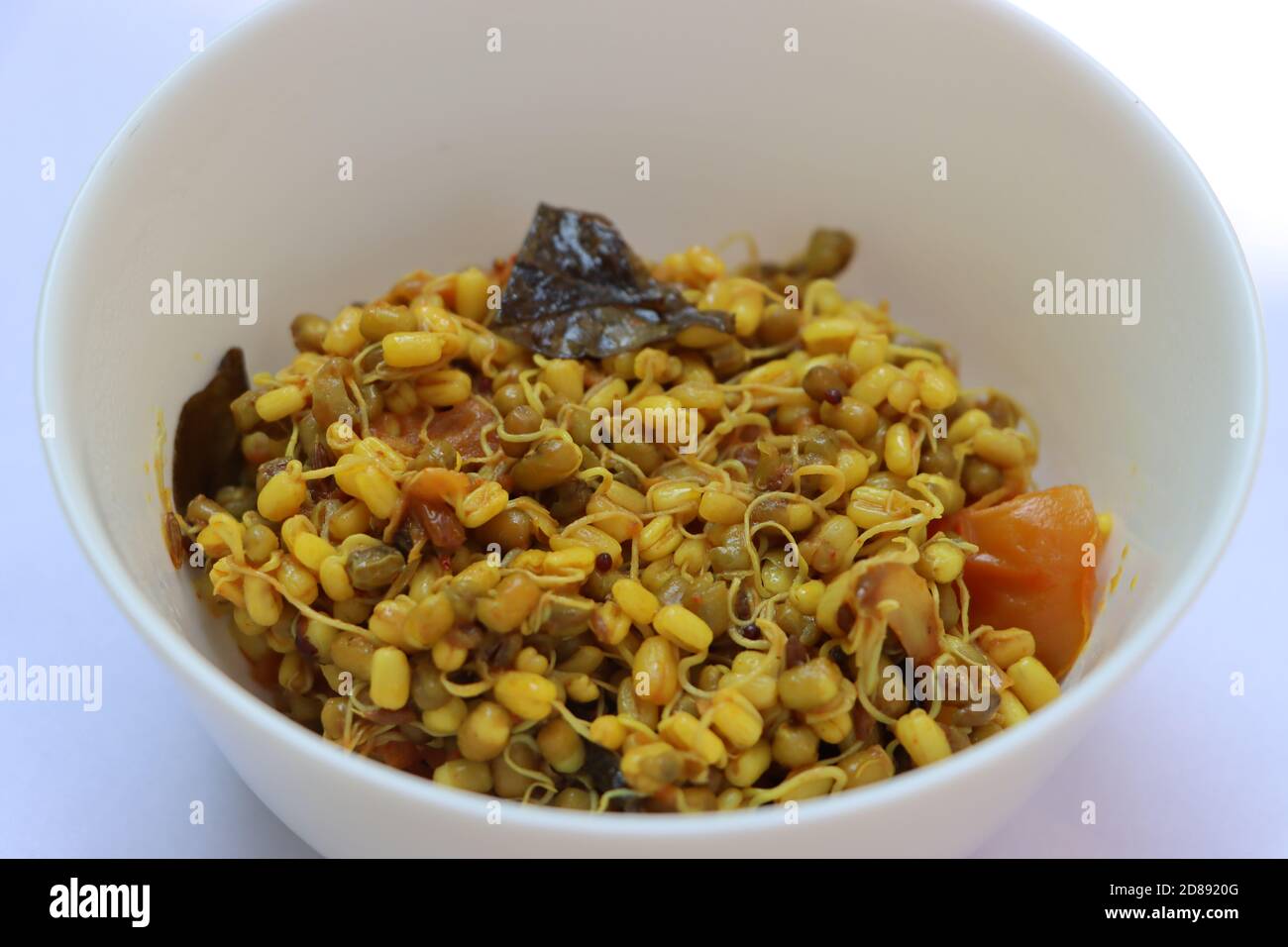 Green gram sprouts stir fry, mugachi usal, maharashtrian food Stock Photo