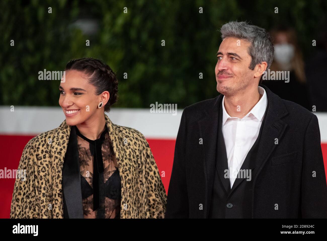 Roma, Oct, 15, 2020, Pif (real name Pierfrancesco Diliberto) with his wife Giulia Innocenzi attendson the red carpet of Roma Film Feast 2020 Stock Photo