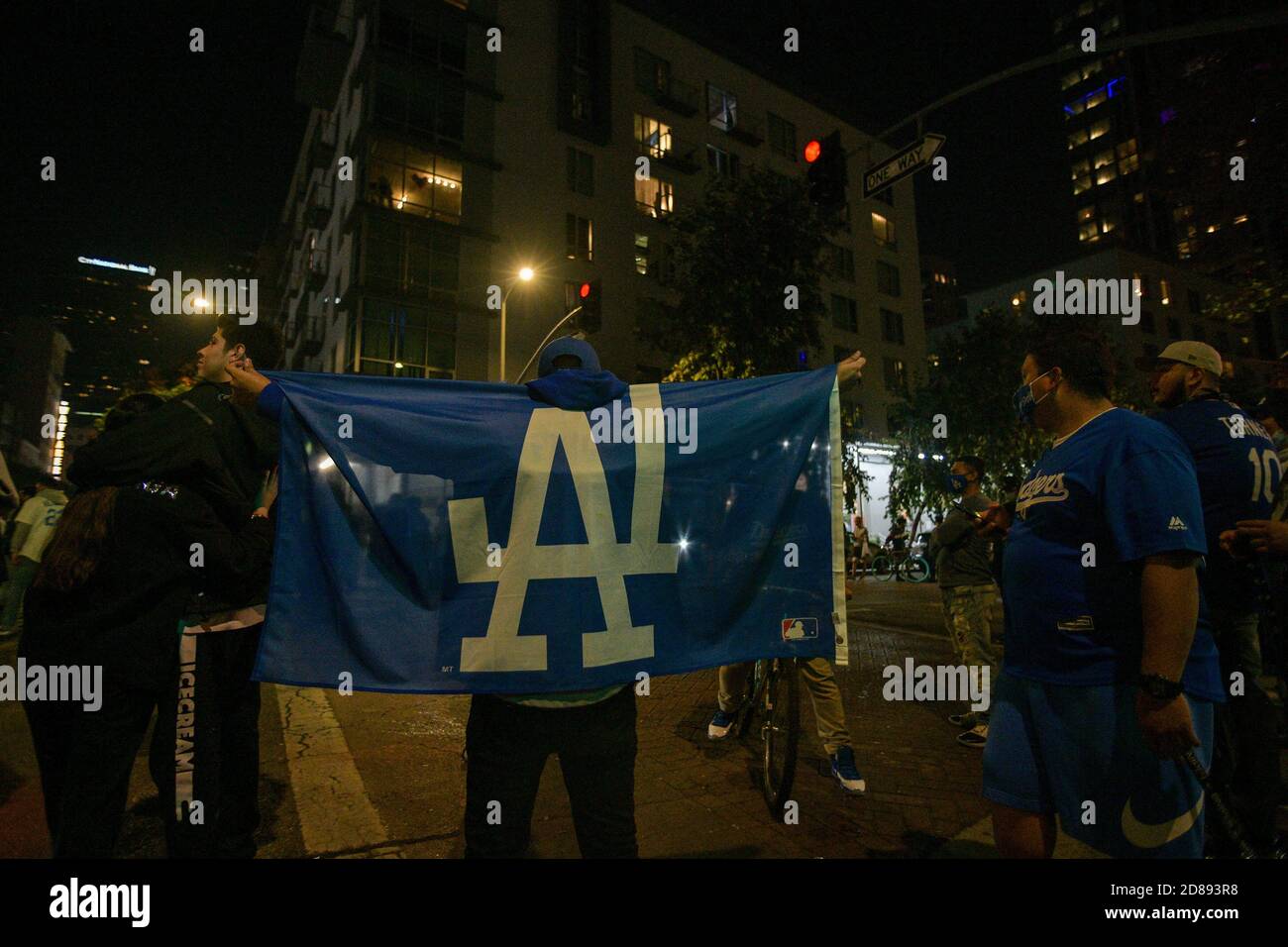 Los Angeles CA. 27th Oct, 2020. Fans Celebrate Los Angeles Dodgers ...