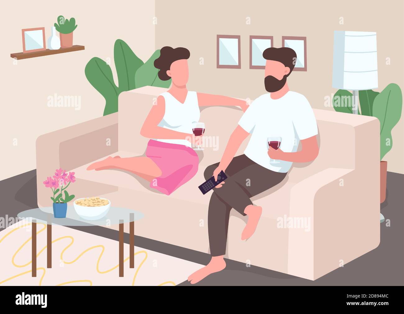 Home date flat color vector illustration Stock Vector