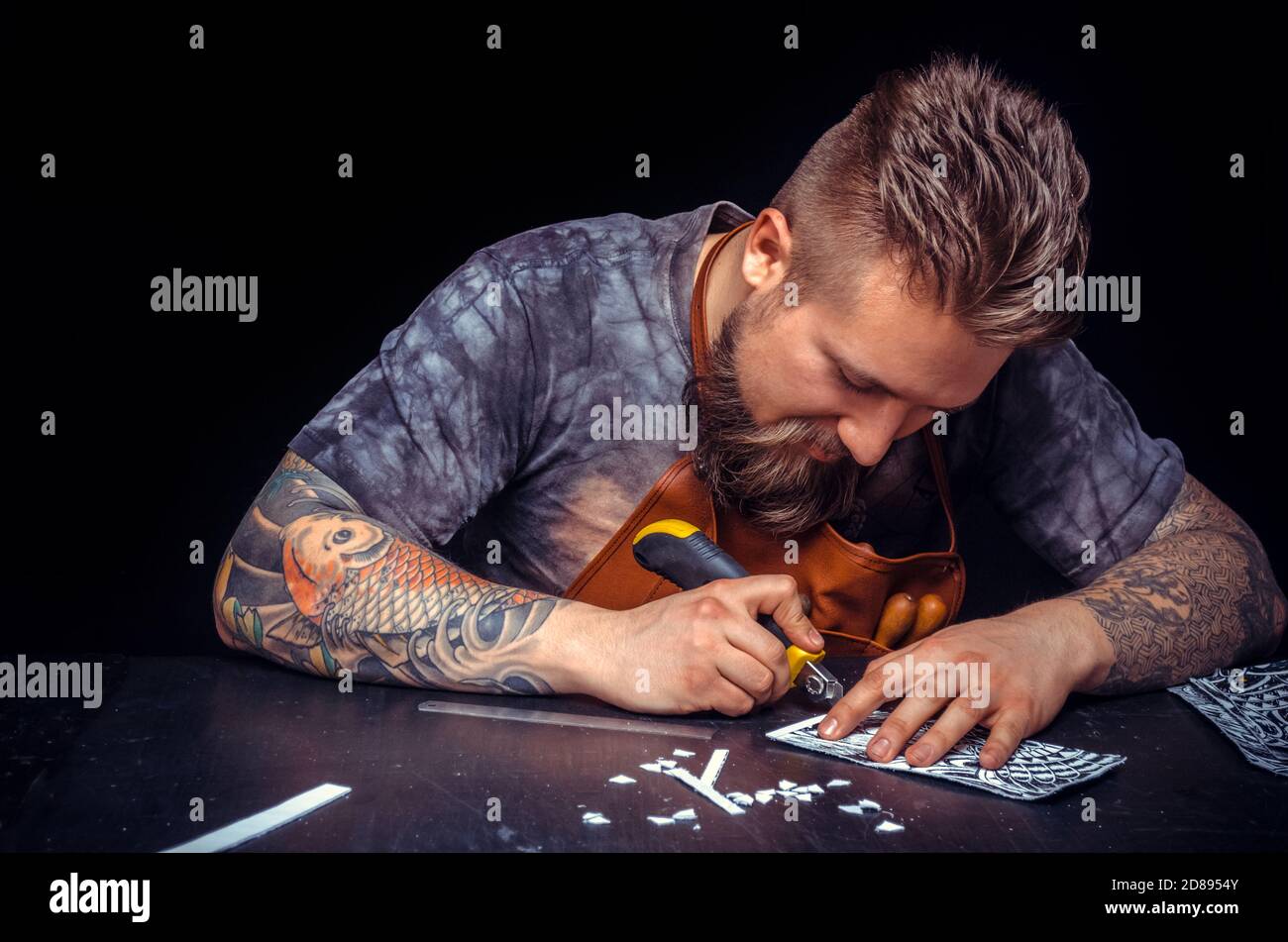 Process making leather goods hi-res stock photography and images - Alamy