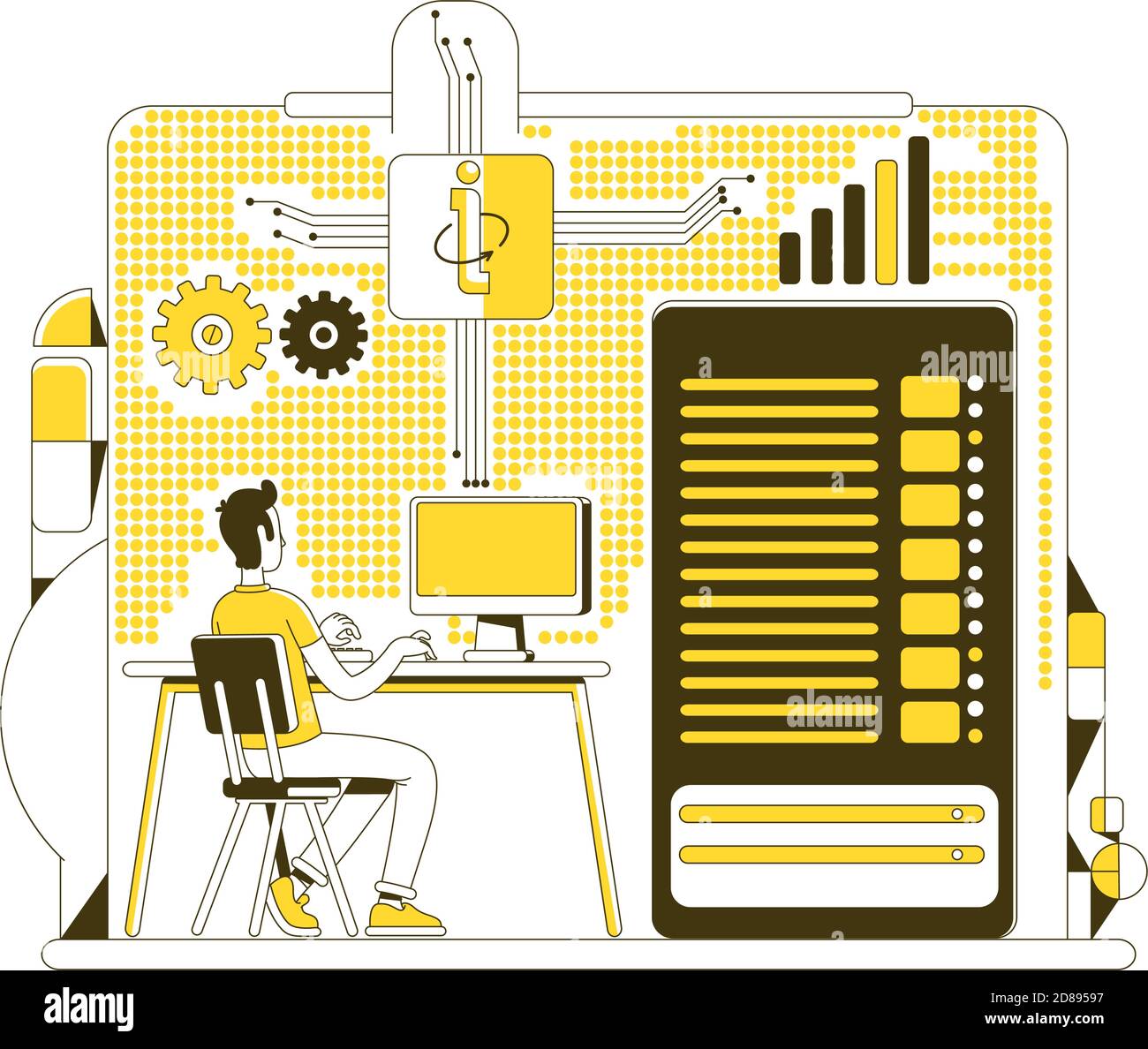 Data center thin line concept vector illustration Stock Vector Image ...
