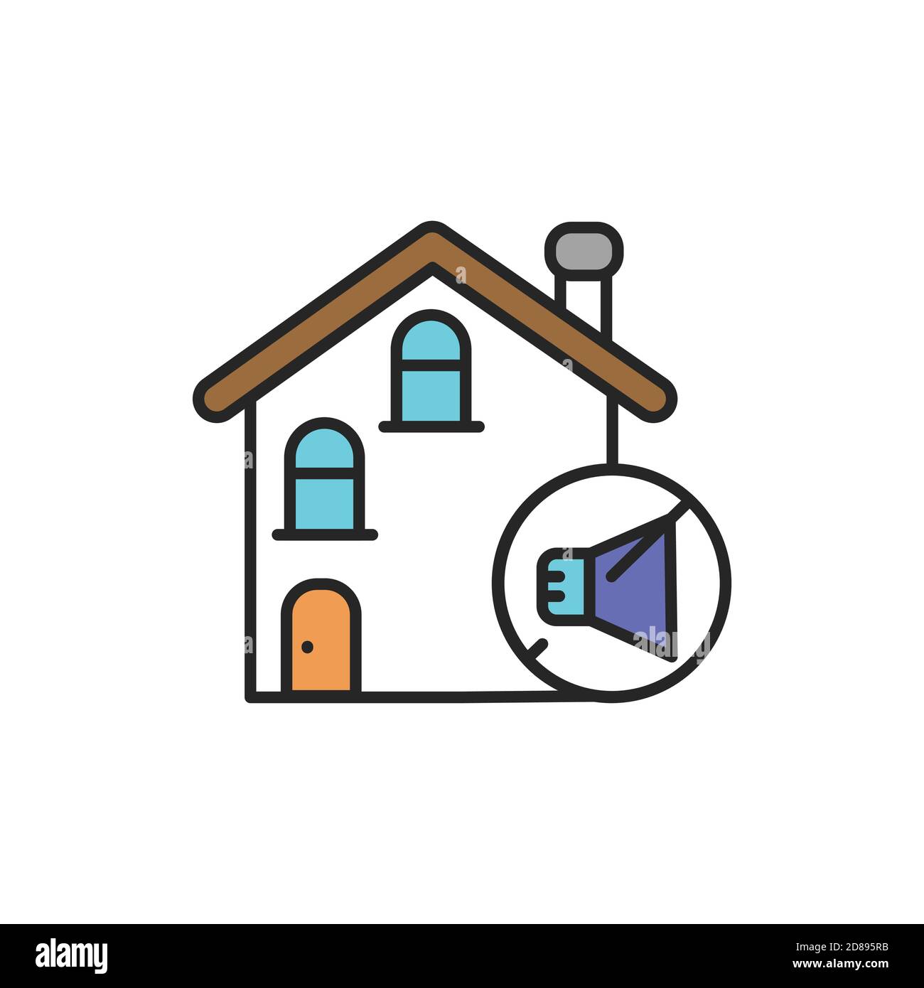 Soundproof house color line icon. Pictogram for web page, mobile app ...