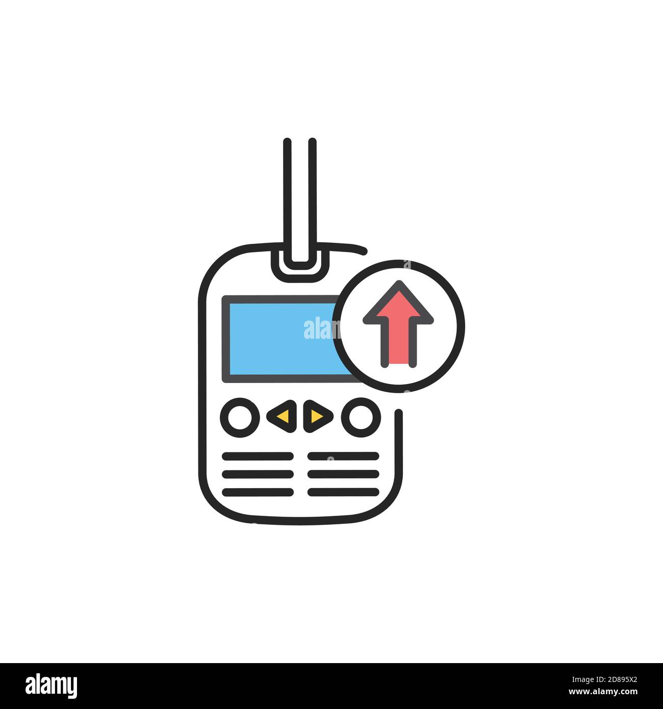 Blood glucose levels test color line icon. High blood sugar. Diabetes. Stock Vector