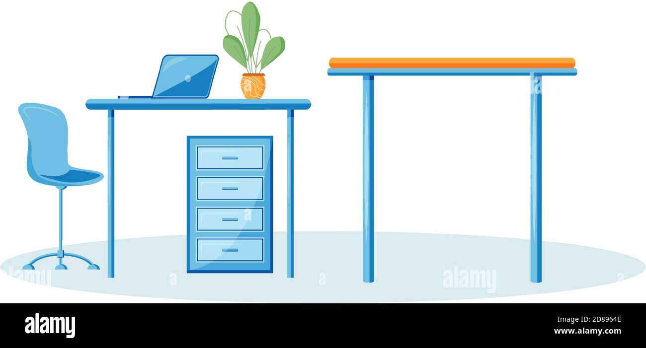 Veterinary workplace cartoon vector illustration Stock Vector