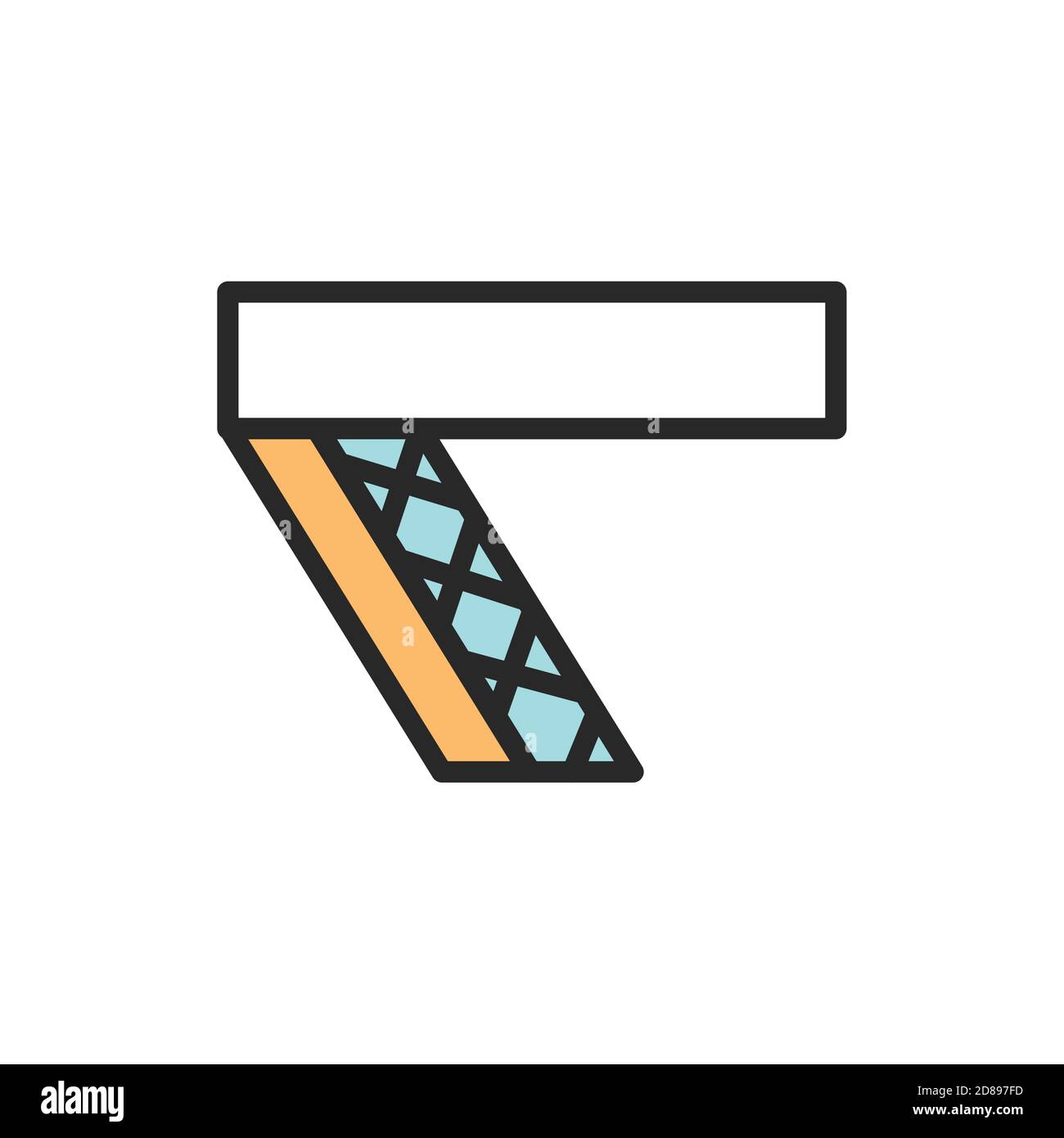 View open attic doors color line icon. Isolated vector element. Stock Vector