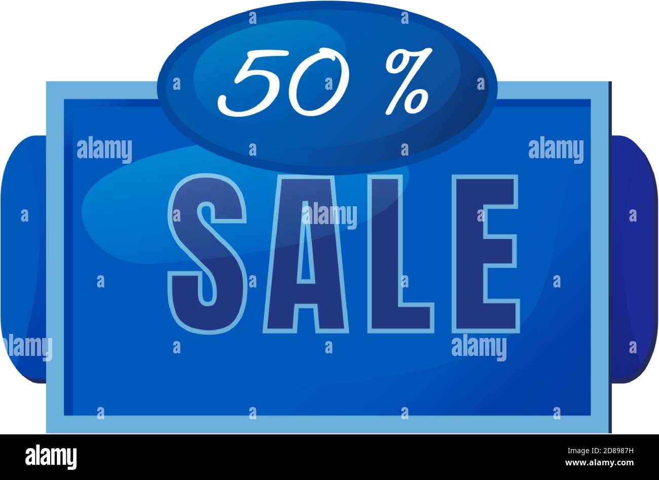 Half price sale blue vector board sign illustration Stock Vector Image