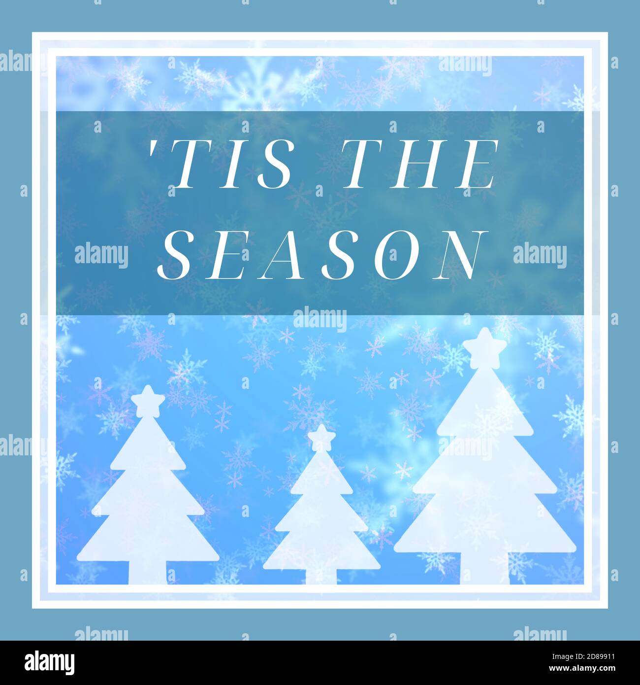 Winter snowflake abstract background with border and label. Stock Vector