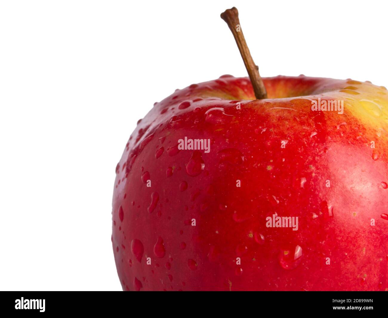 Red and yellow apple close-up isolated on white background Stock Photo