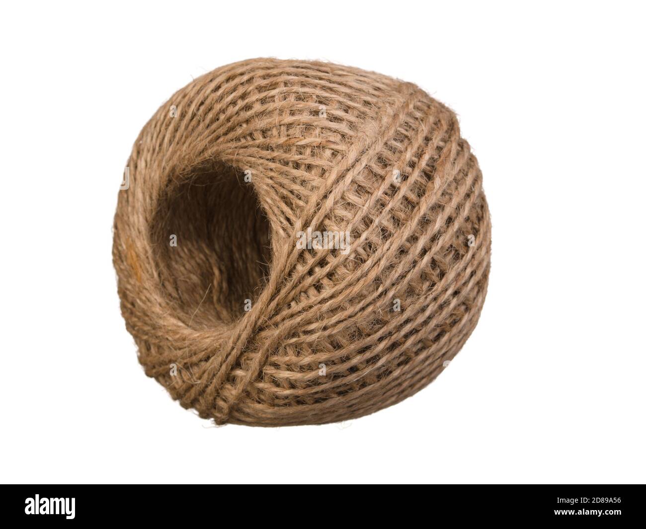 Natural rope skein isolated on the white background Stock Photo