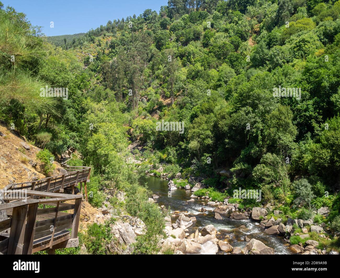 Passadiços do Paiva wooden walkway along the Paiva river Stock Photo