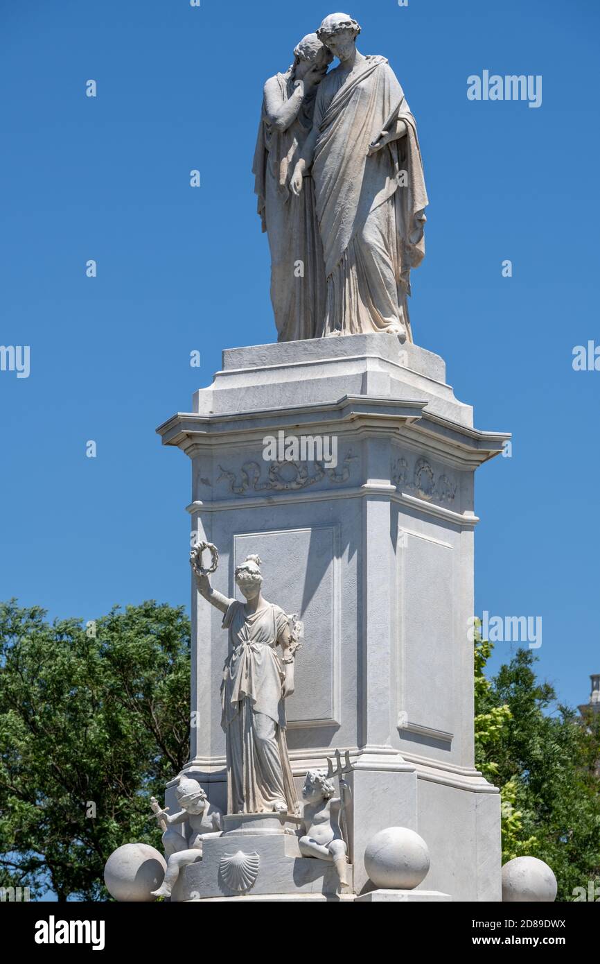 Franklin Simmons' Peace Monument in Peace Circle on Capitol Hill. Also known as the Civil War Sailors Monument and Naval Monument. Stock Photo