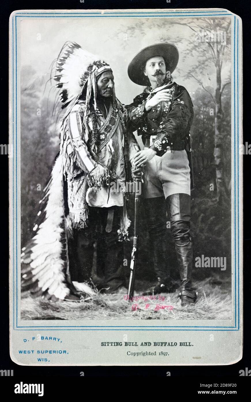 Sitting Bull and Buffalo Bill card 1897 Stock Photo