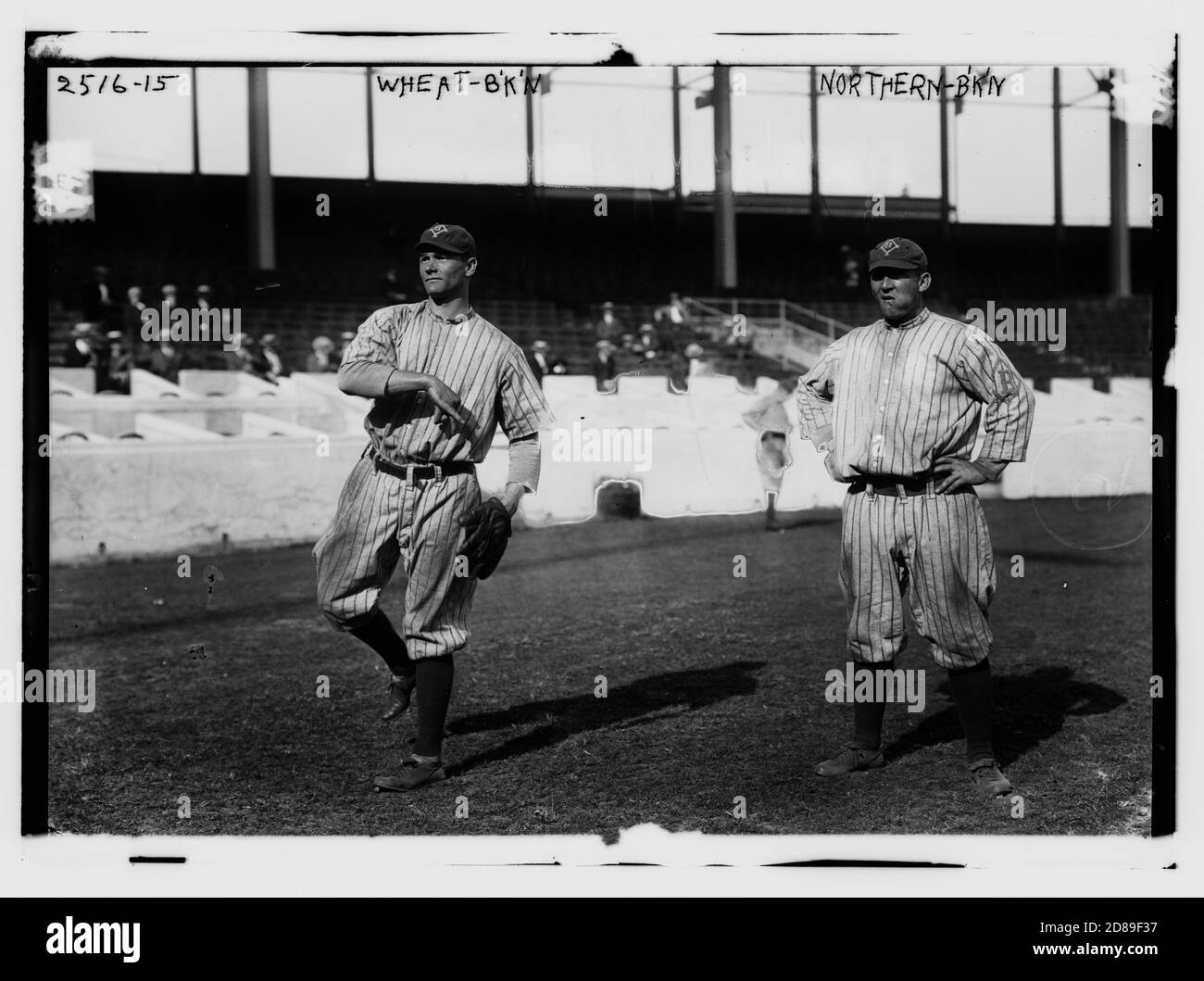 Zack Wheat & Hub Northen, Brooklyn NL (baseball) 1915 Stock Photo