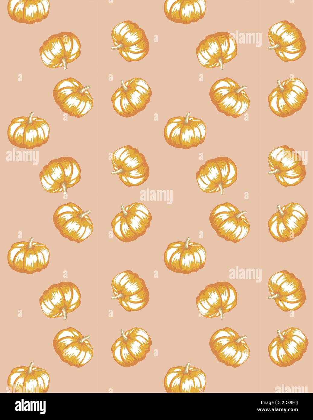 autumn vector seamless pattern of cute pumpkins Stock Vector