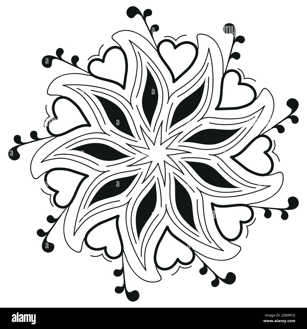 beautiful black delicate vector flower mandala tattoo Stock Vector Image &  Art - Alamy