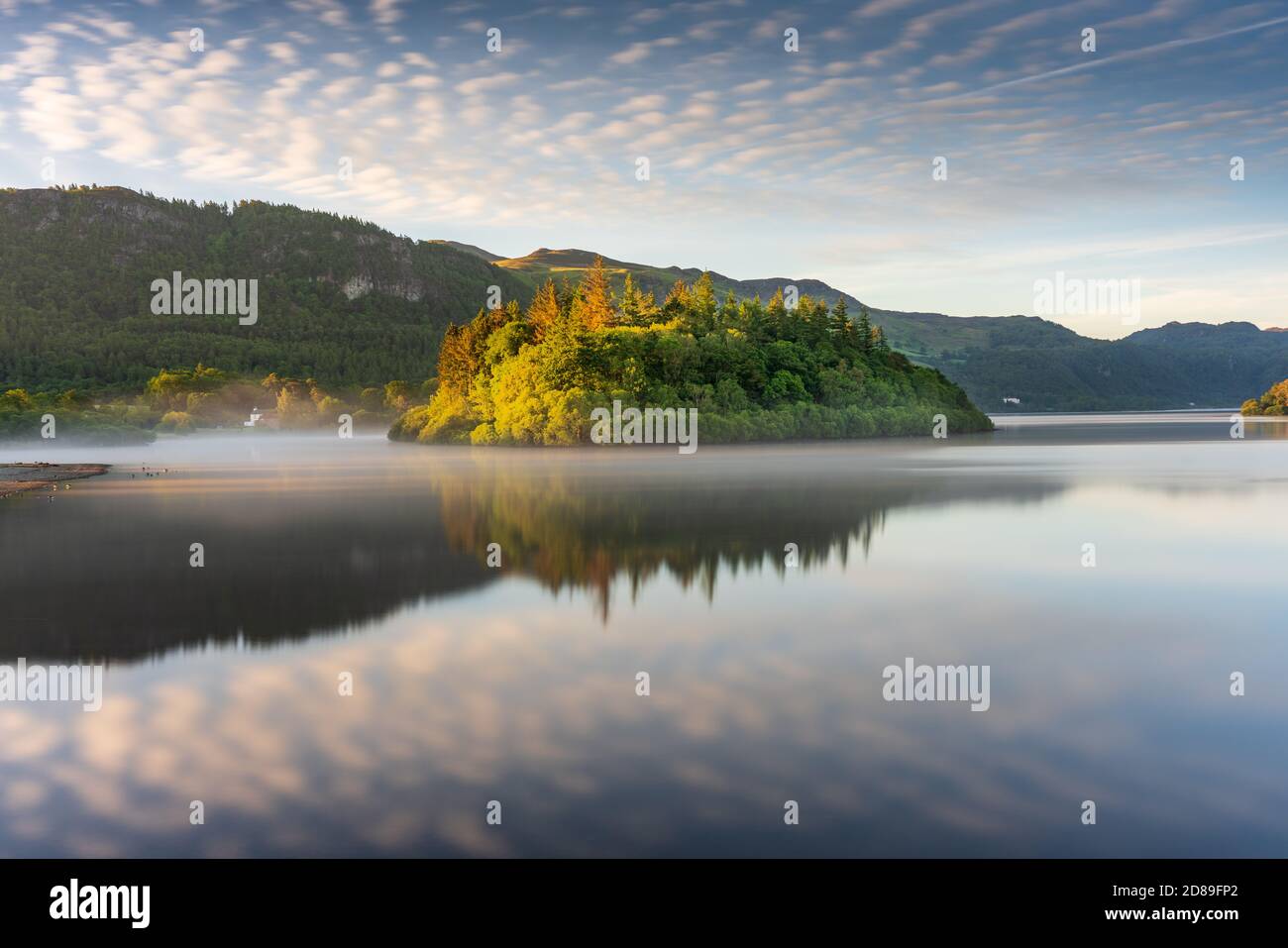Cotton Ball Clouds over Derwentwater2 Stock Photo