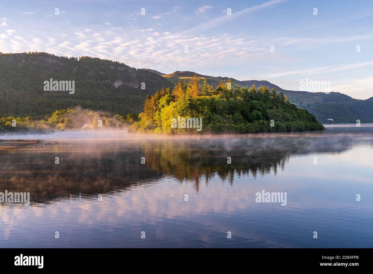 Cotton Ball Clouds over Derwentwater1 Stock Photo
