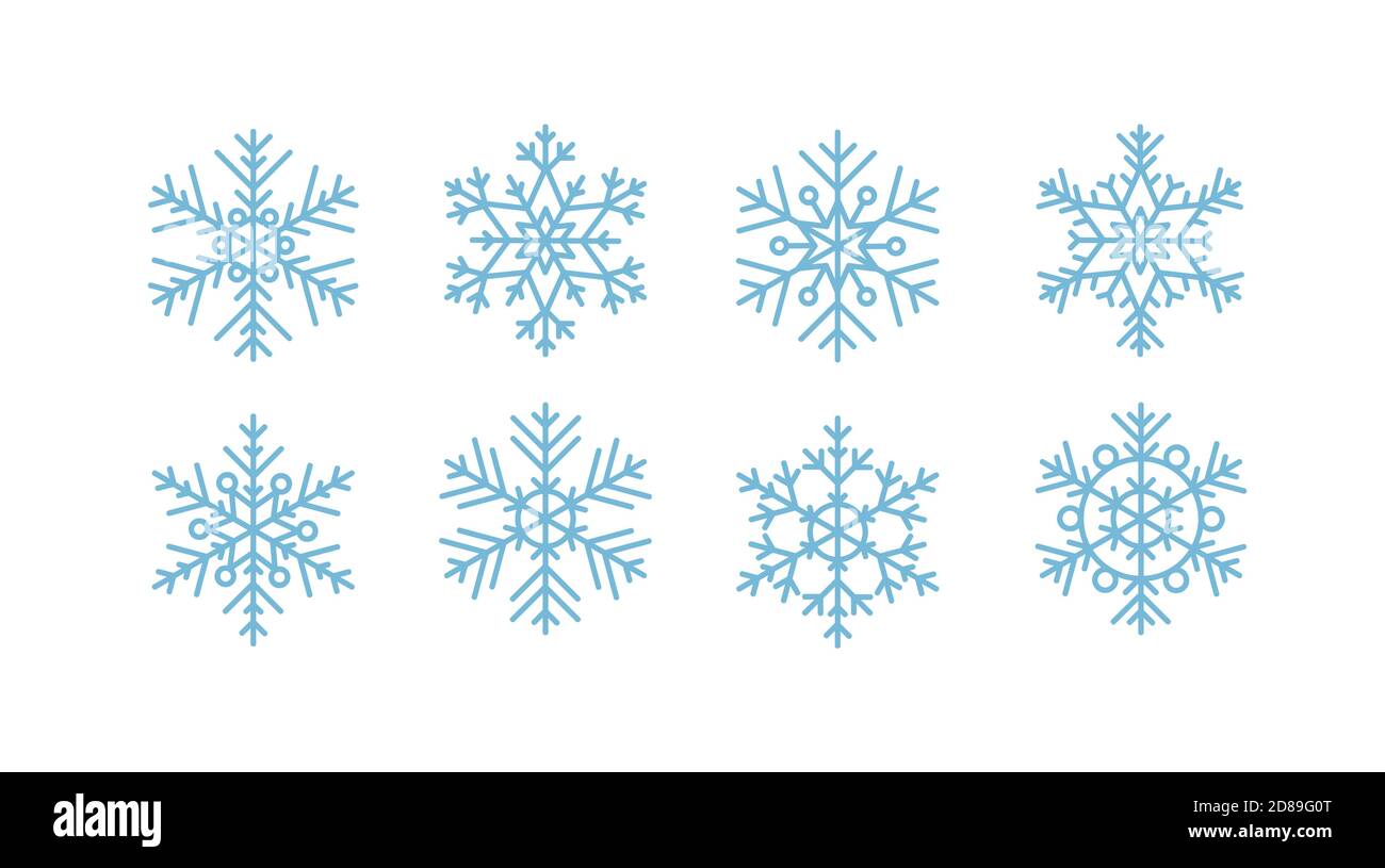 Snowflakes collection. Vector illustration in flat style Stock Vector ...