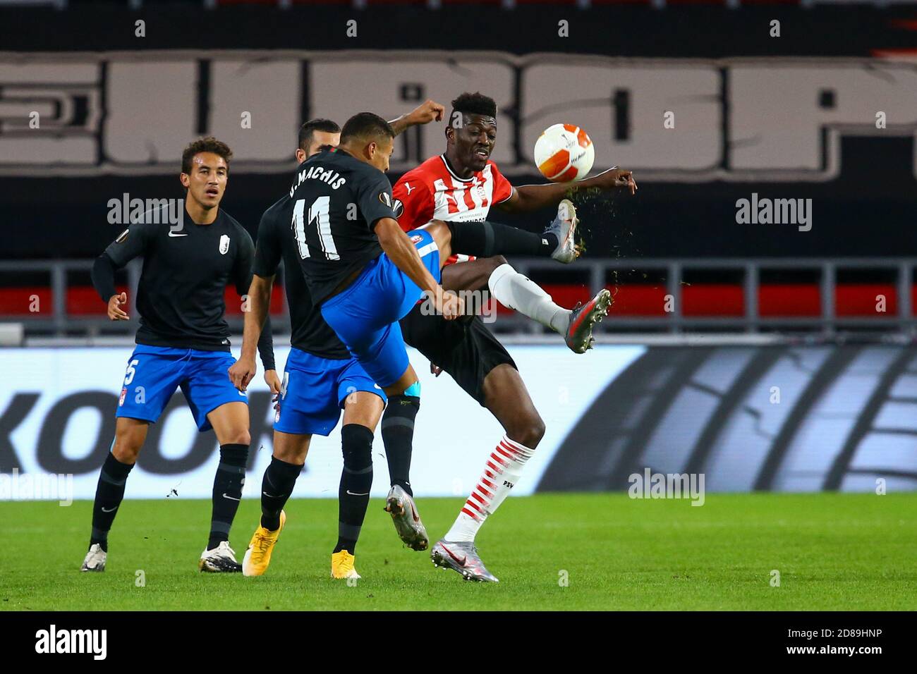 Darwin Machis of Granada, Ibrahim Sangare of PSV Eindhoven during the UEFA Europa League, Group Stage, Group E football match between PSV Eindhoven  C Stock Photo