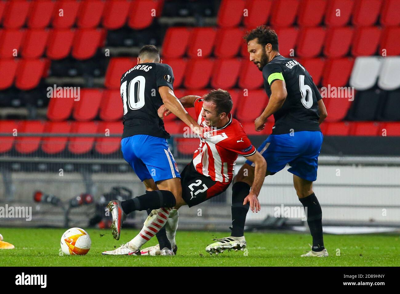 Mario Gotze of PSV Eindhoven and Antonio Puertas, German of Granada during the UEFA Europa League, Group Stage, Group E football match between PSV E C Stock Photo