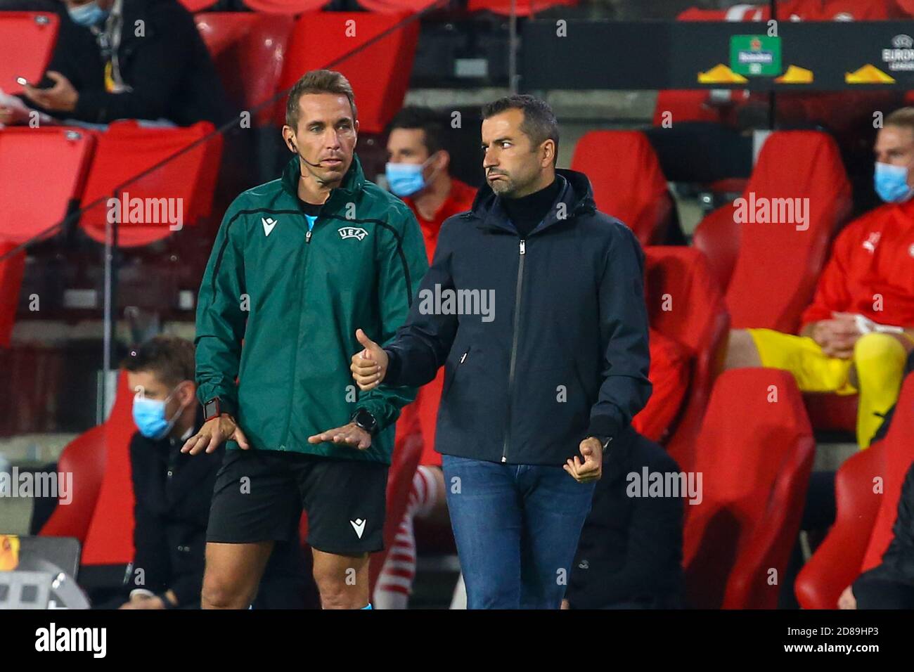 Diego Martinez coach of Granada during the UEFA Europa League, Group Stage, Group E football match between PSV Eindhoven and Granada CF on October 2 C Stock Photo
